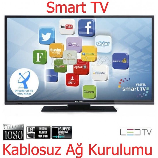 Hİ-LEVEL 102 EKRAN DAHİLİ UYDU ALICILI+SMART LED TV FULL HD HDMI (TEŞHİR ÜRÜNÜ) 2YIL GARANTİLİ ÜCRETSİZ TESLİMAT---1099TL---